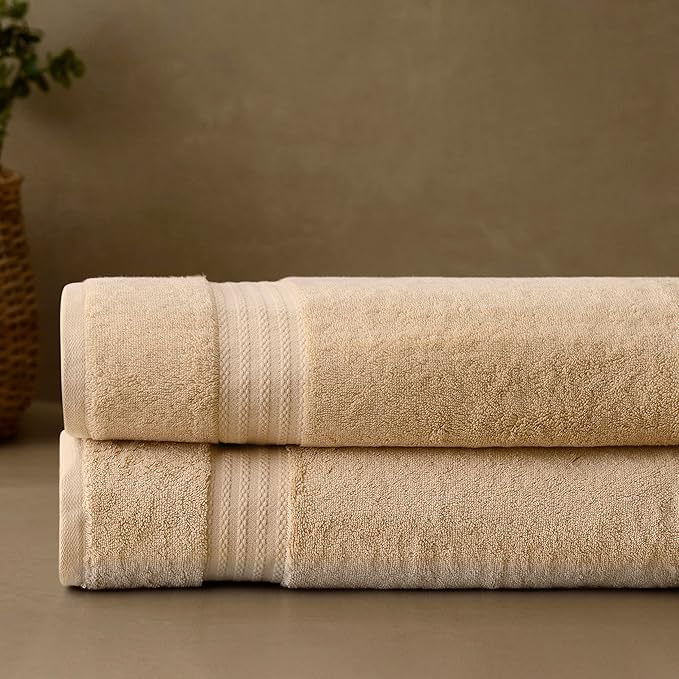 Fabdreams 100% Organic Cotton Bath Sheet Set of 2 700 GSM Oversized Towels