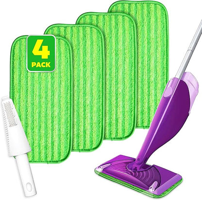 4 Pack Reusable Mop Pads, Compatible