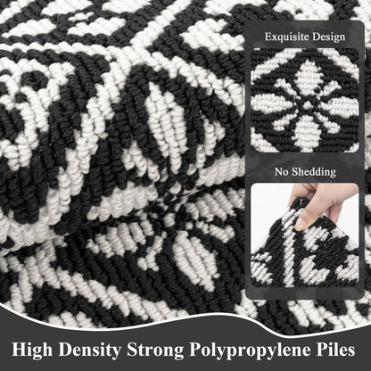 Ileading Runner Rugs for Hallways 2.6x10ft Heavy-Duty Durable Entryway Floor Mat with Non Slip Rubber Backing for Busy Traffic Extended Indoor Doormat Machine Washable Kitchen Throw Rug(Black)
