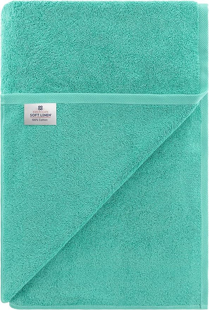 American Soft Linen 100% Cotton 600 GSM Turkish 40x80 Oversized Bath Towel Sheet