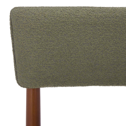 SAFAVIEH Home Collection – Koki Walnut & Green Upholstered Dining Chair, Padded Seat & Back (DCH9222D)