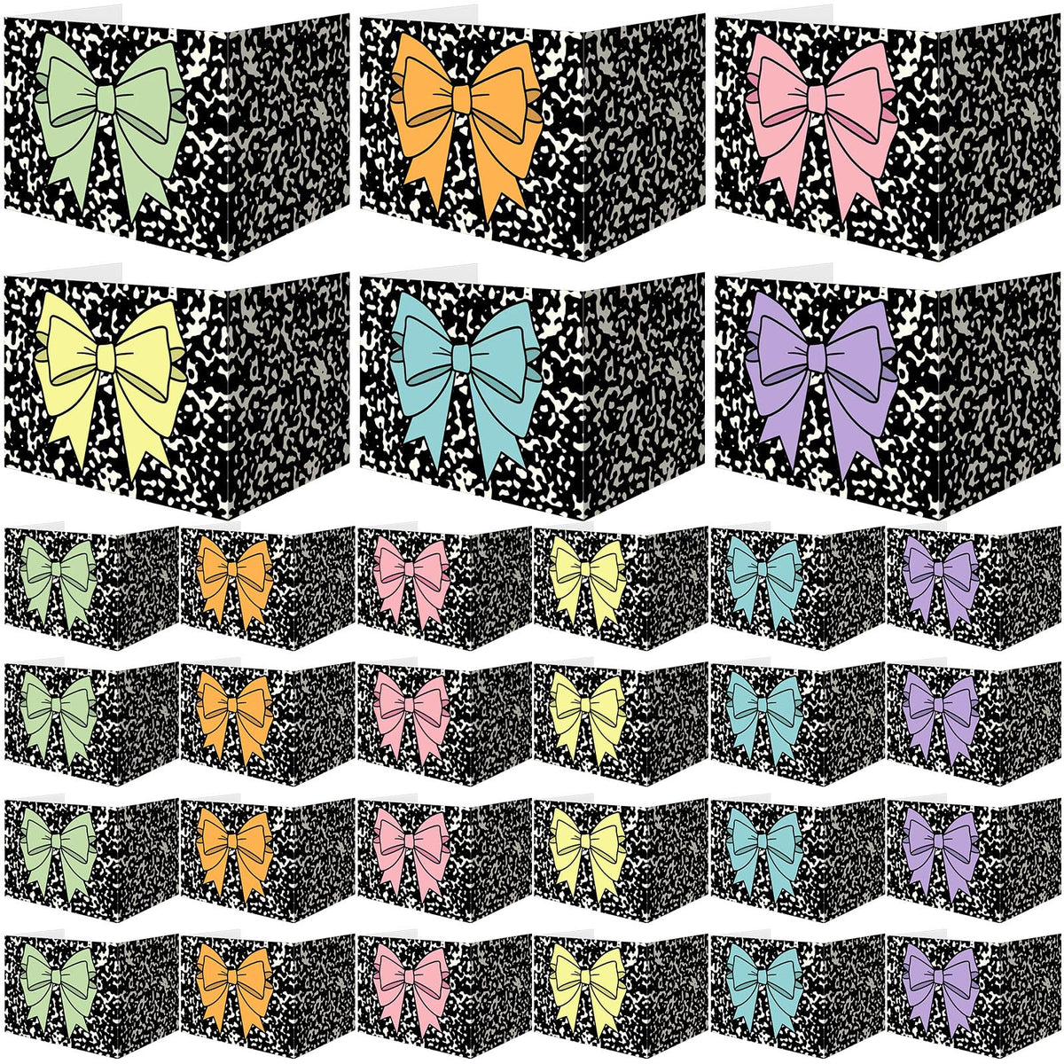 Poola Voidra 24 Pcs Composition Desk Dividers for Students Cardboard Privacy Folders Testing Privacy Classroom Boards for Desk Back to School Teacher Office Study Supplies (Pastel Bow)