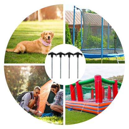 ABCCANOPY Drillable Garden Shed Stakes, Bonus Adapter, tie-Downs, Black
