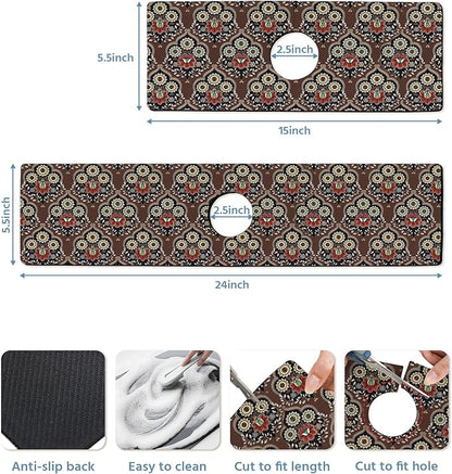 Patterned Sink Faucet Mat Kitchen Splash Guard Super Absorbent Drying Mat