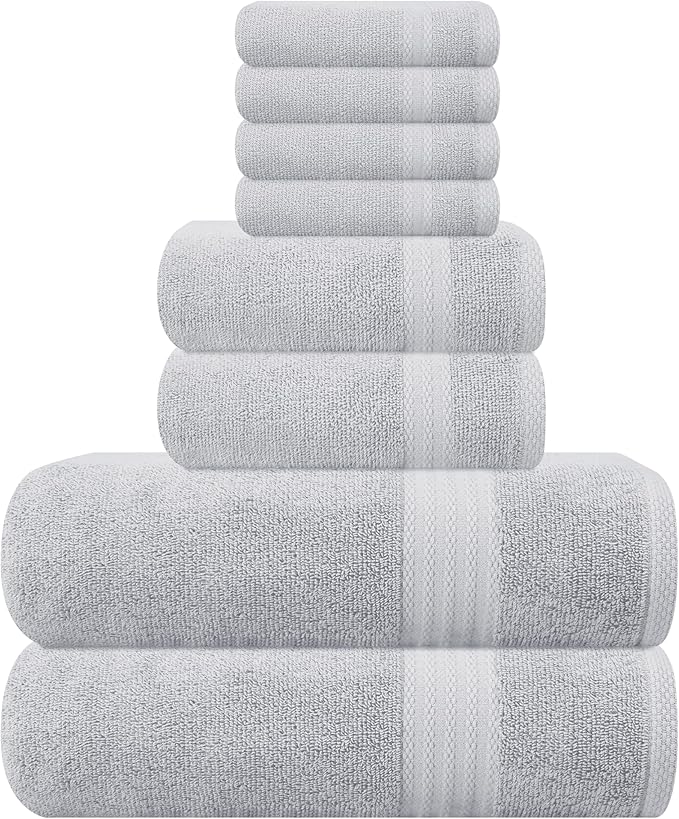 GLAMBURG Ultra Soft 8 Piece Towel Set