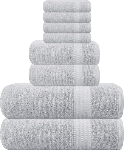 GLAMBURG Ultra Soft 8 Piece Towel Set