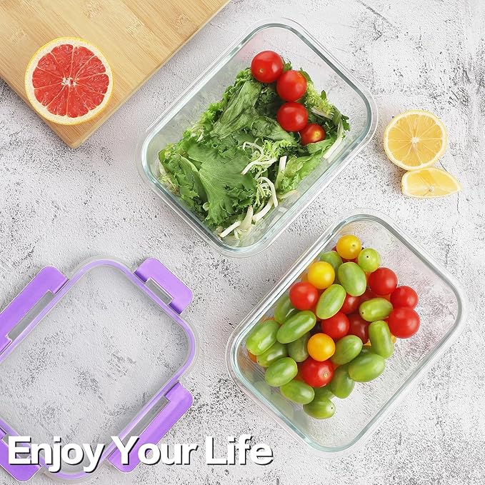 10 Pack Borosilicate Glass Meal Prep Containers