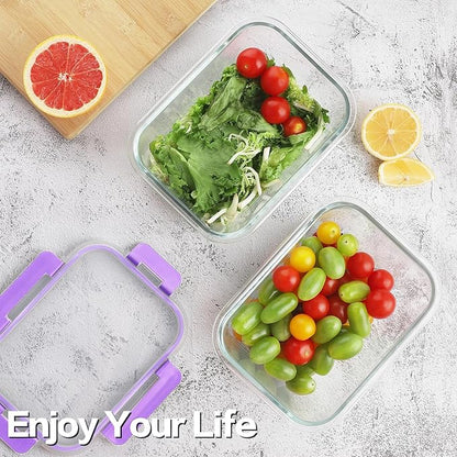10 Pack Borosilicate Glass Meal Prep Containers