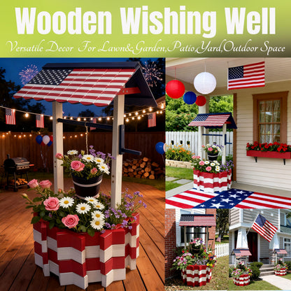 NestNature Wishing Wells for Outside|Wooden Wishing Well Planter for Yard