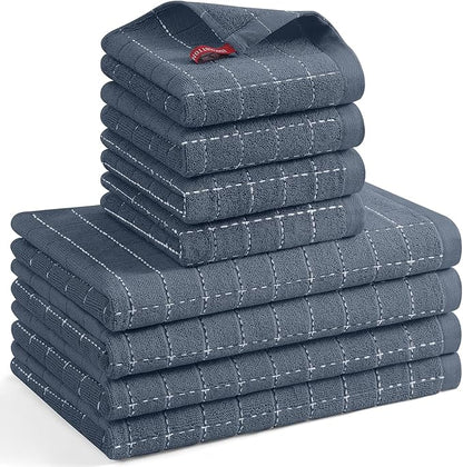 Mordimy 100% Cotton Terrycloth Kitchen Towels and Dishcloths Sets, Soft and