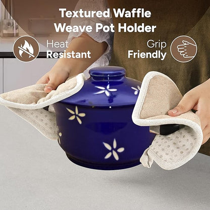 Casa Platino Mini Oven Mitts & Silicone Pot Holders, 4-Piece – Heat Resistant