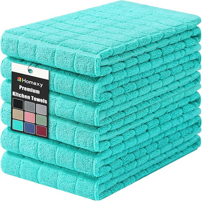 Homaxy Premium Cotton Kitchen Towels 16"x 28", Large Natural Ring Spun 390 GSM