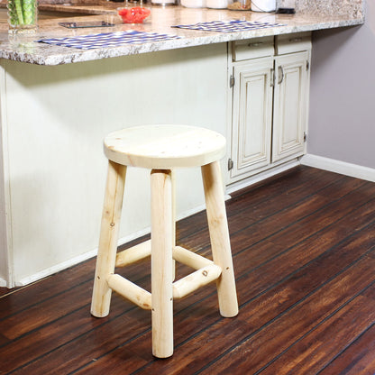 Sunnydaze 24-Inch Fir Wood Backless Counter-Height Stool - Unfinished