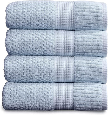 NY Loft 100% Cotton Bath Towel 4 Pack | Super Soft & Absorbent Quick-Dry Bath