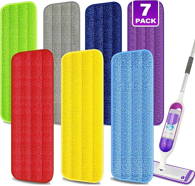 7 Count Reusable Microfiber Mop Pads