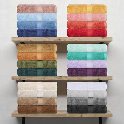 SUPERIOR Egyptian Cotton Pile 6 Piece Towel Set, Includes 2 Bath, 2 Hand