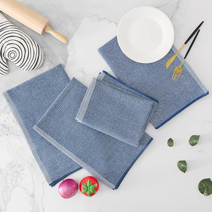 Homaxy Premium Kitchen Towels, Large Cotton Kitchen Hand Towels, Flat and Terry
