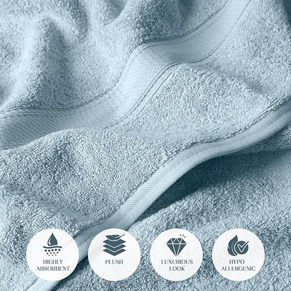SUPERIOR Egyptian Cotton Pile Bath Towel Set of 2, Ultra Soft Luxury Towels