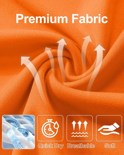 MAGCOMSEN UV Shirts for Men Rashguard Long Sleeve Sun Running Workout Fishing Hiking Quick Dry Swim UPF 50 Shirts Orange
