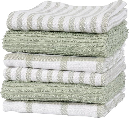 KAF Home Premium Kitchen Towels, Large 100% Cotton, Flat & Terry Absorbent Dish
