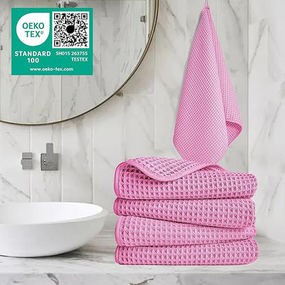 POLYTE 430 GSM Microfiber Lint Free Hand Towel, 16 x 30 in, 4 Pack