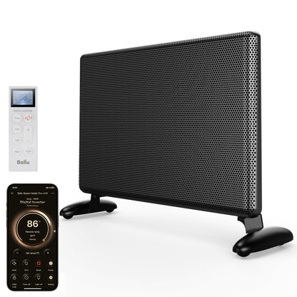 Ballu Mica Infrared Panel Space Heater for Large Room,Smart Quiet Heater with Programmable Thermostat,WiFi App Control,Inverter Energy Efficient for Indoor Use,Compatible with Alexa,Black