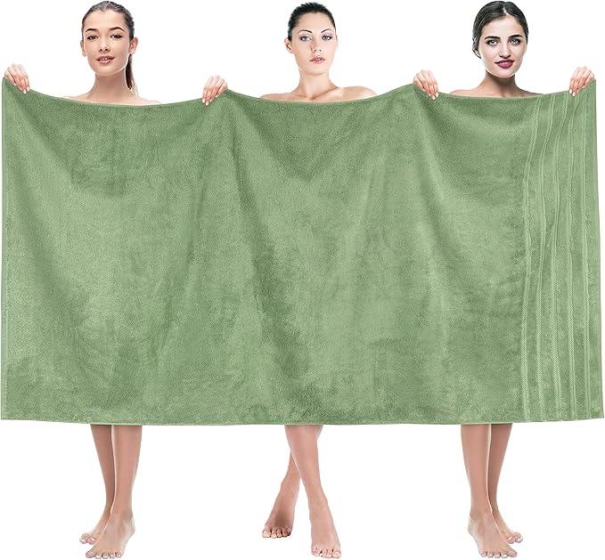 American Soft Linen 35x70 Jumbo Large Bath Towel, 600 GSM 100% Cotton Turkish