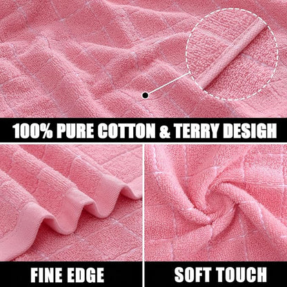 Mordimy 100% Cotton Terry Cloth Dish Cloths, Soft and Absorbent Checkered Dish