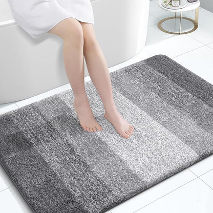 OLANLY Large Bathroom Rugs Mat 44x32, Extra Soft Absorbent Microfiber Bath Rugs, Rubber Backing, Quick Dry, Machine Washable Bath Mats for Bathroom Floor, Tub and Shower, Home Decor Accessories, Grey