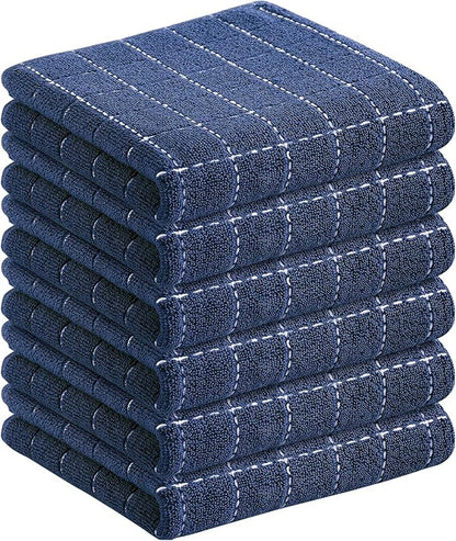 Homaxy 100% Cotton Terry Kitchen Towels, Checkered Designed, Soft and Super