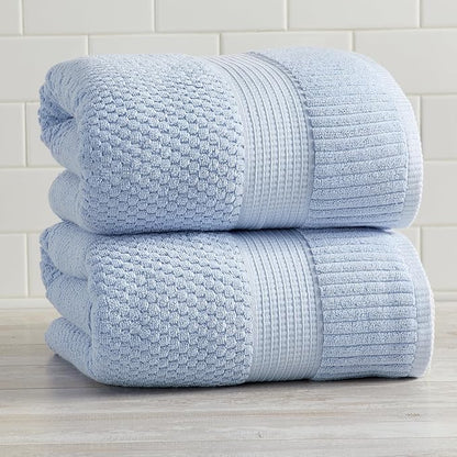 NY Loft 2 Pack Bath Sheet Towel Set | 100% Cotton | Absorbent Quick-Dry