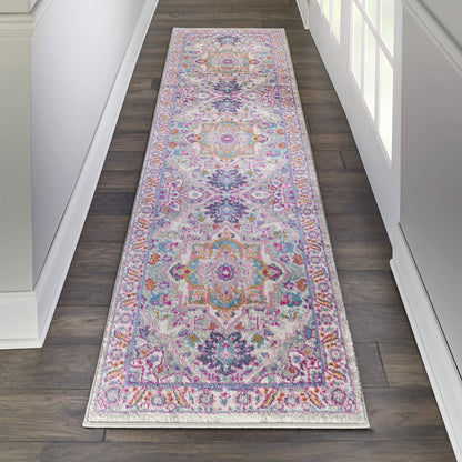 Nourison Home Passion Light Grey Pink 1'10" x 6' Area Rug - Easy Clean, Non Shedding, Bed Room, Living Room, Dining Room, Kitchen (6' Runner)