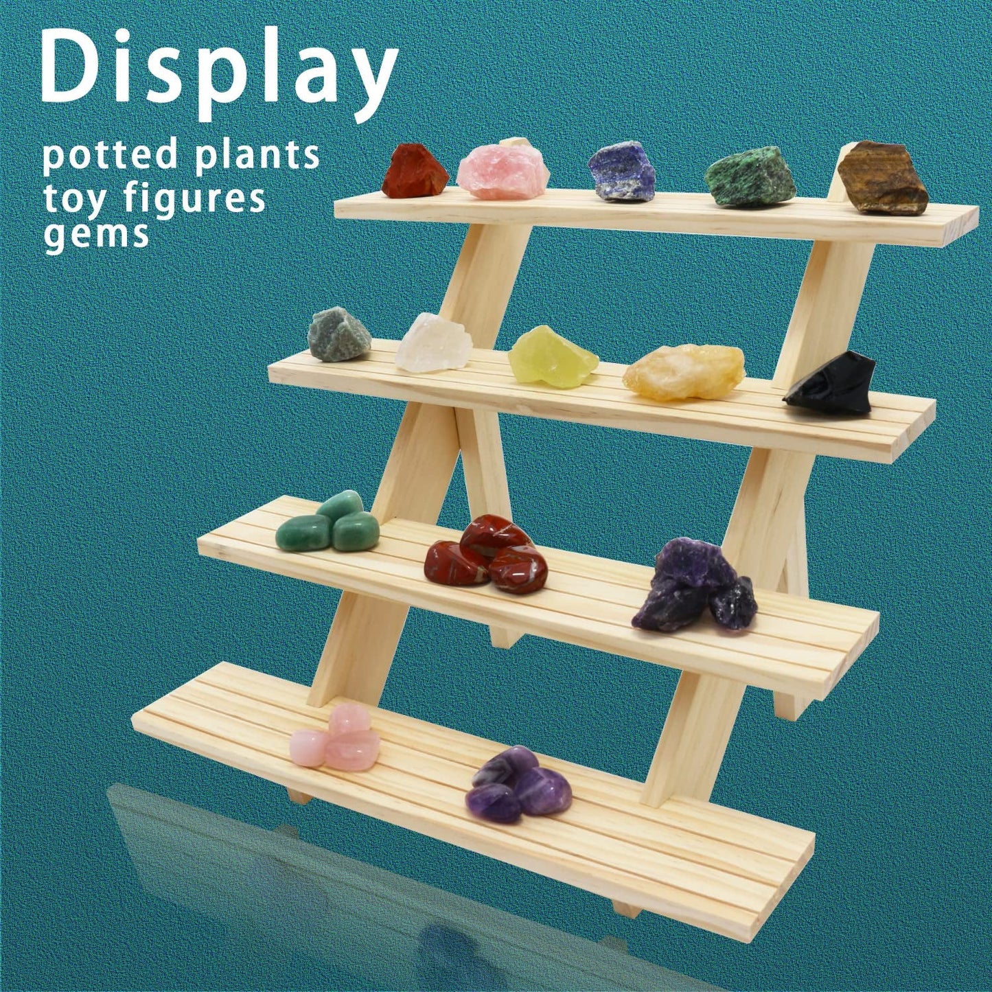 Auroal 4-Tier Wood Earring Display Stand, Jewelry Towers for Market Display, Farmers Market Display & Vendor Events, Natural Wood Earring & Jewelry Display for Vendors (4 Tier Wood.)