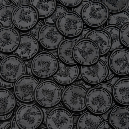 Uwilowe 60 Pcs Black Wax Seal Stickers, Wedding Invitation Accessories Wax Stickers - Peferct for Wedding Accessories Sticker, Gift Box Craft Wrapping, Christmas Cards Envelope Seals