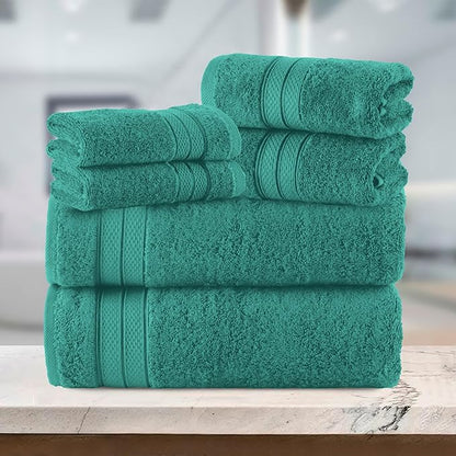 Elegant Comfort Luxury 6-Piece Towel Set, Premium Soft 100% Turkish Cotton