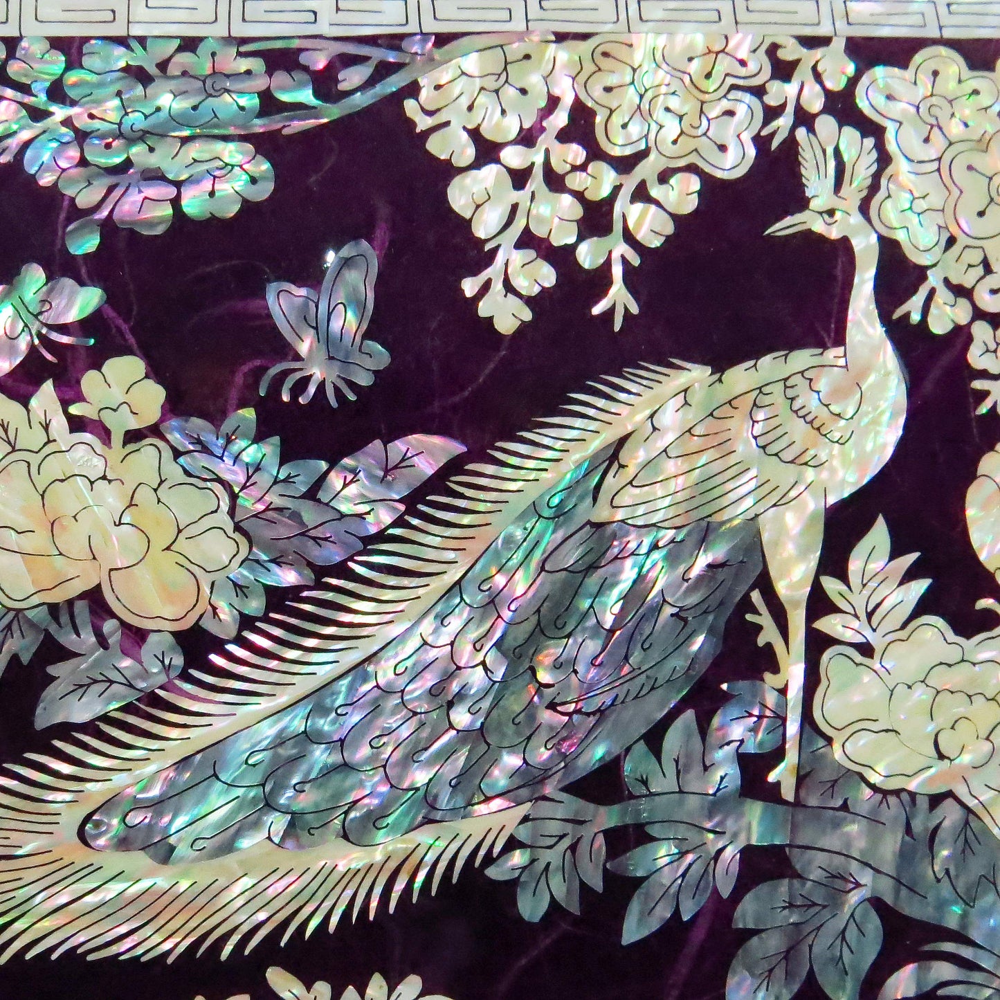 MADDesign Mother of Pearl Jewelry Box Multilevel Peacock Design