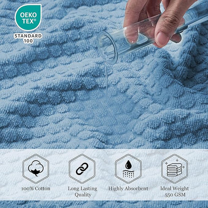 Simple&Opulence 6 Piece Luxury Towel Set, 100% Cotton Bathroom Towels