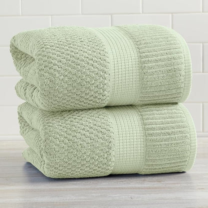NY Loft 100% Cotton 2 Pack Bath Sheet Towel Set | Extra Large Bath Towel Set of