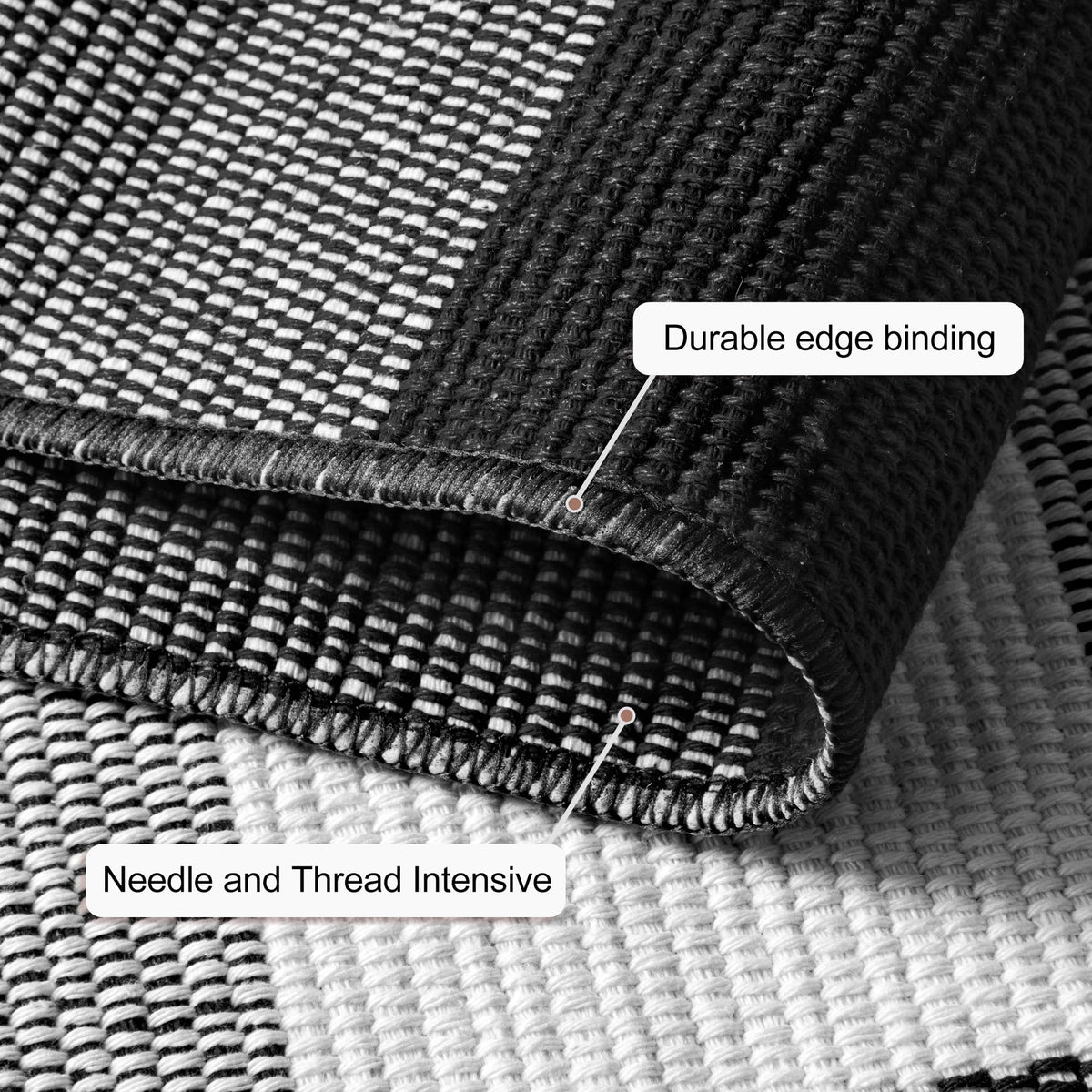 joybest Buffalo Plaid Doormats Rug 27.5 x 43 Inches Black and White Checkered Rug Cotton Hand-Woven Front Doormat Outdoor or Indoor Rugs for Front Porch, Farmhouse, Entryway