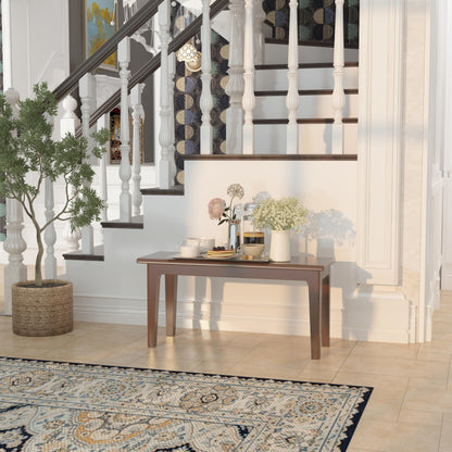 Wilk Wooden Entryway Bench, 39’’ Indoor End of Bed Bench, 100% Solid Oak Wood (Brown)