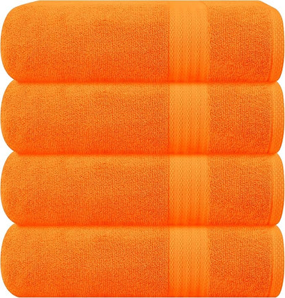 GLAMBURG Premium Cotton 4 Pack Bath Towel Set