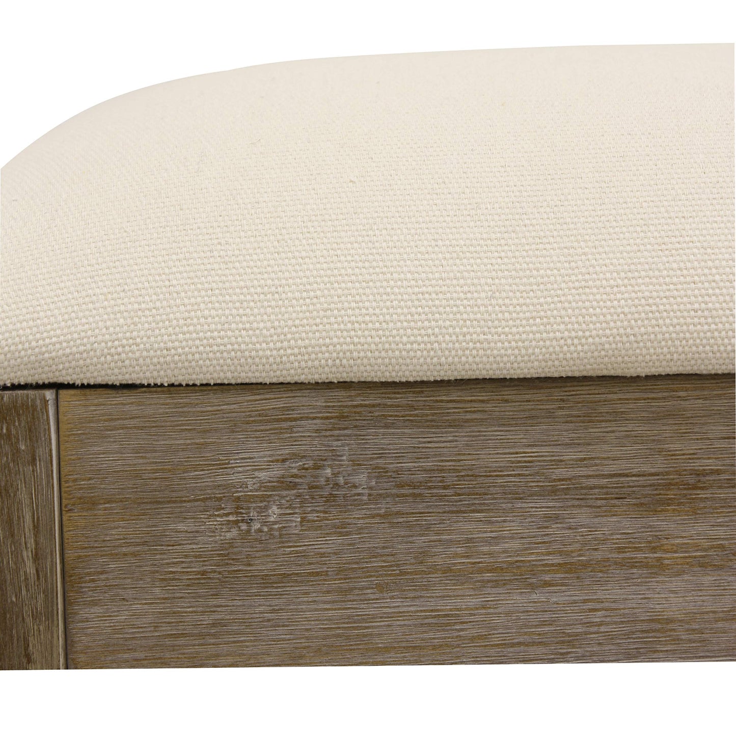 Decor Therapy Waverly Wood Bench with Coat Rack Set, Set of 2, White with Cream Cushion