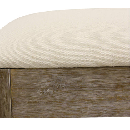 Decor Therapy Waverly Wood Bench with Coat Rack Set, Set of 2, White with Cream Cushion