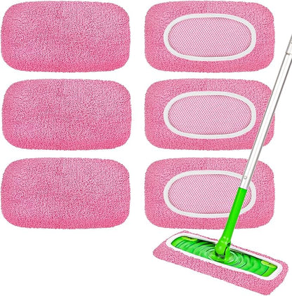 6-Pack Reusable Mop Pads Compatible