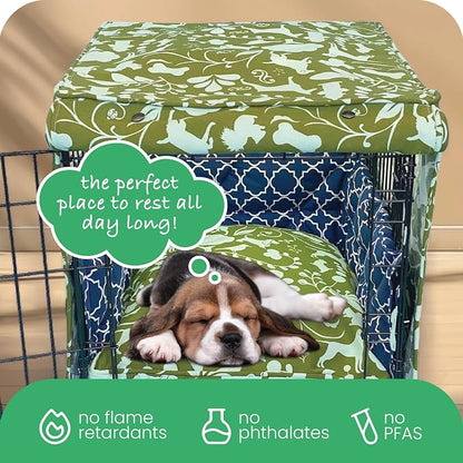 Molly Mutt Amarillo by Morning Dog Crate Cover, 100% Cotton Canvas Cover with 2 Roll-Up Panels, Ideal for Dog or Cat Crate, Durable, Washable, and Free of Harmful Chemicals, 24" x 18" x 21"
