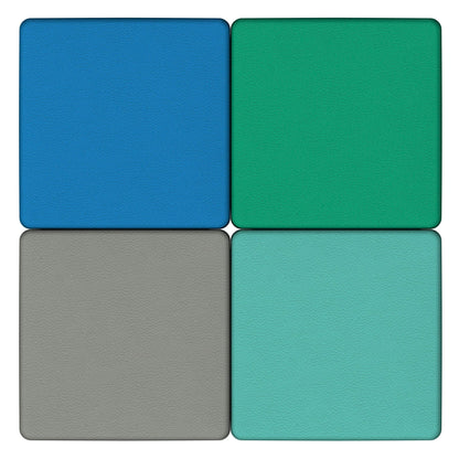 FDP SoftScape 18" Square Ottoman, Collaborative Flexible Seating for Kids, Teens, Adults, Furniture for Classrooms, Offices and In-Home Learning, Junior 12" H, (4-Piece Set) - Contemporary