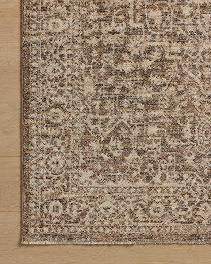Loloi Newman Collection NEW-02 Dark Taupe/Natural 5'-3" x 7'-6" .37" Pile Height, Area Rug, Soft, Durable, Non-Shedding, Easy Clean, Rug for Living Room
