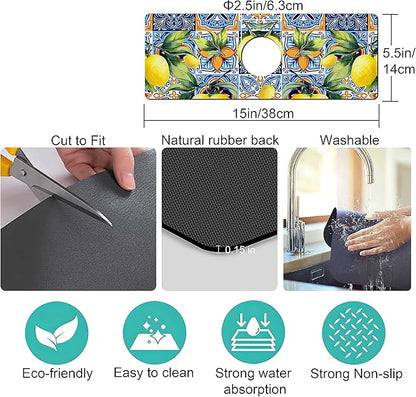Kitchen Sink Splash Guard Faucet Mat Super Absorbent Fast Drying Mat Sink