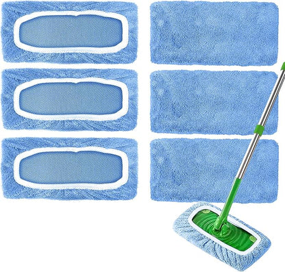 6 Pack Reusable Microfiber Mop Pads Compatible