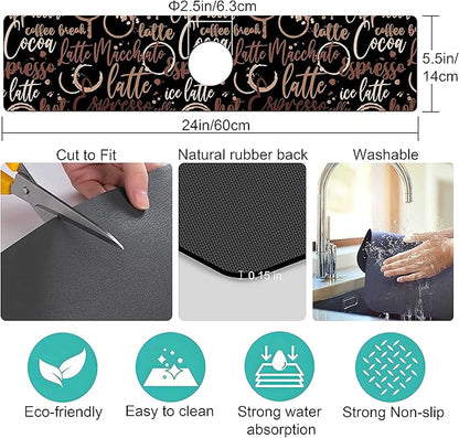 Kitchen Sink Splash Guard Faucet Mat Super Absorbent Fast Drying Mat Sink